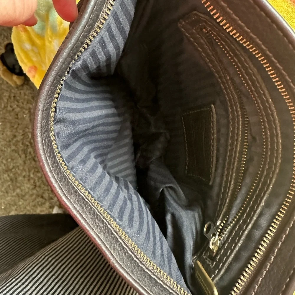 Coach brown Pebbled Leather Shoulder Bag
